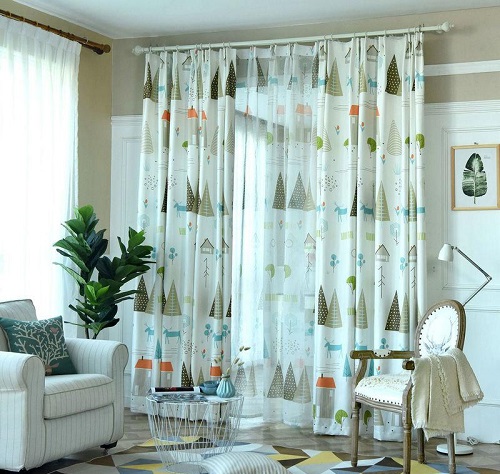 Country Style Curtain for Drawing Room