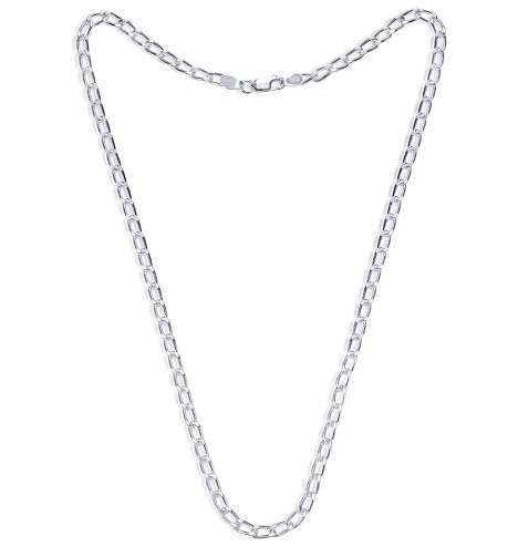 Long Curb Chain In Silver For Men