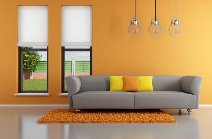 Orange Colour Combination For Hall
