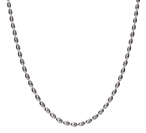 Oval Ball Silver Chain