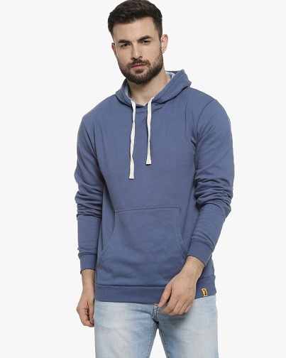 Plain Blue Hooded Sweatshirts