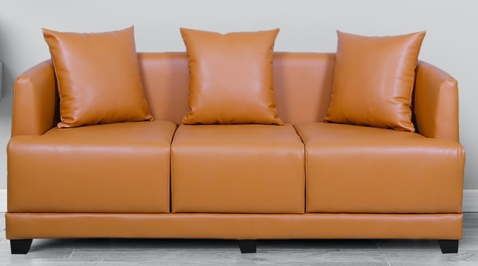 Three Seater Orange Sofa