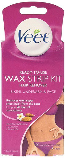 Veet Wax Strips Hair Remover for Bikini & Underarm Area