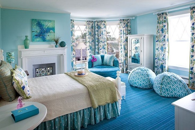 bedroom design for girls blue