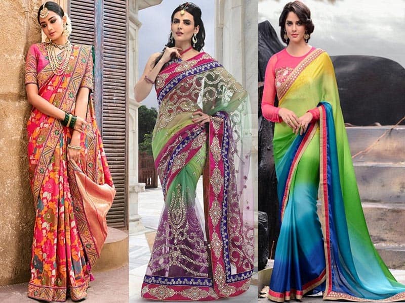 15 Beautiful Multi Colour Sarees To Brighten Your Look
