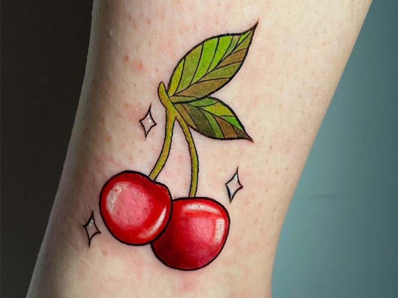 10+ Lovely Cherry Tattoo Designs for Girls