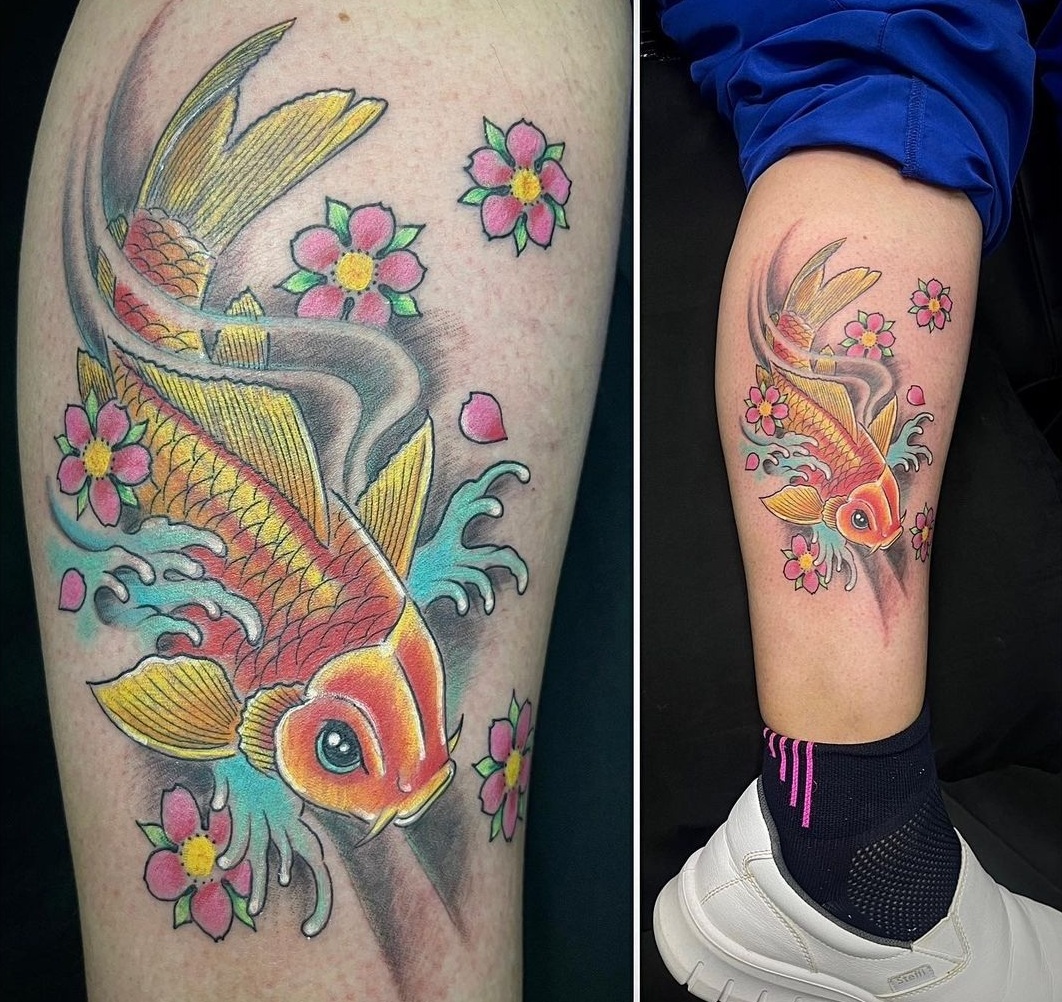 Fish Tattoo On Leg