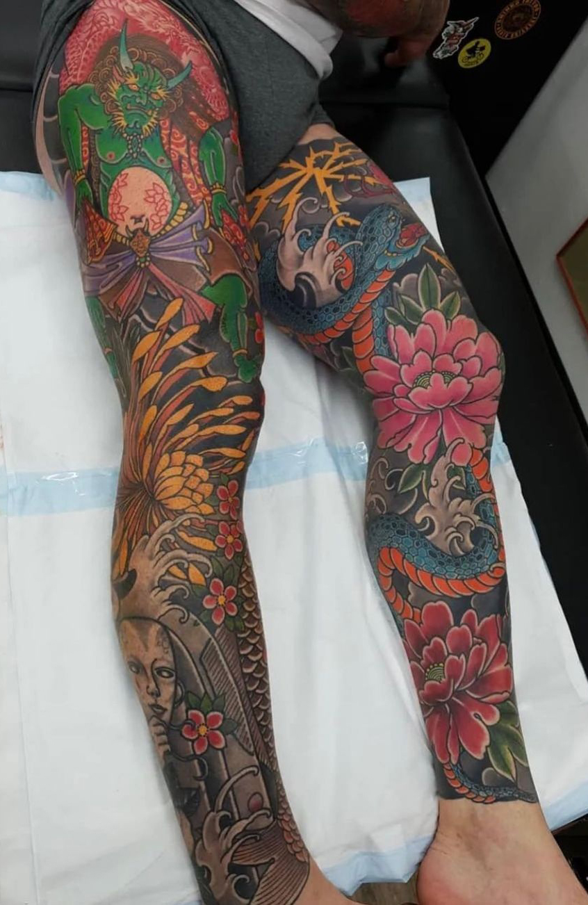 Full Sleevee Leg Tattoo