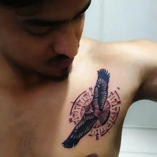 Buy Temporary Tattoocompass and Eagle Tattoocompass Tattoo Online in  India  Etsy