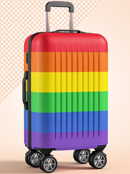 Travel Suitcase Mockup With Lgbt Flag