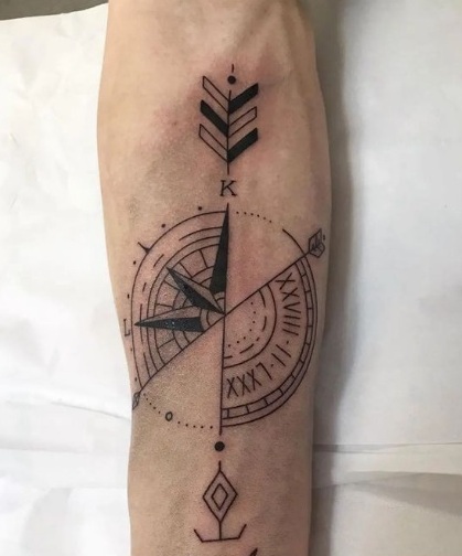 Special Compass Forearm Tattoo