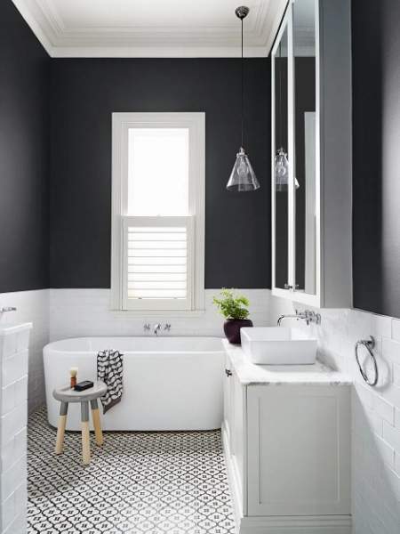 Black And White Bathroom Paint Colors