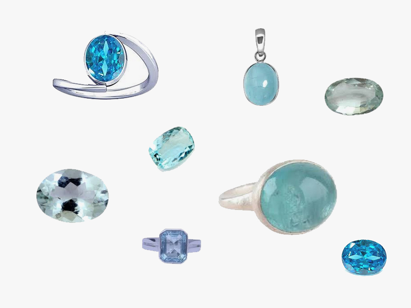 Aquamarine (beruj) Gemstone Jewellery
