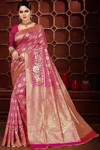 Latest Fashion Deep Red Art Silk Wedding Wear Saree|SARV113926