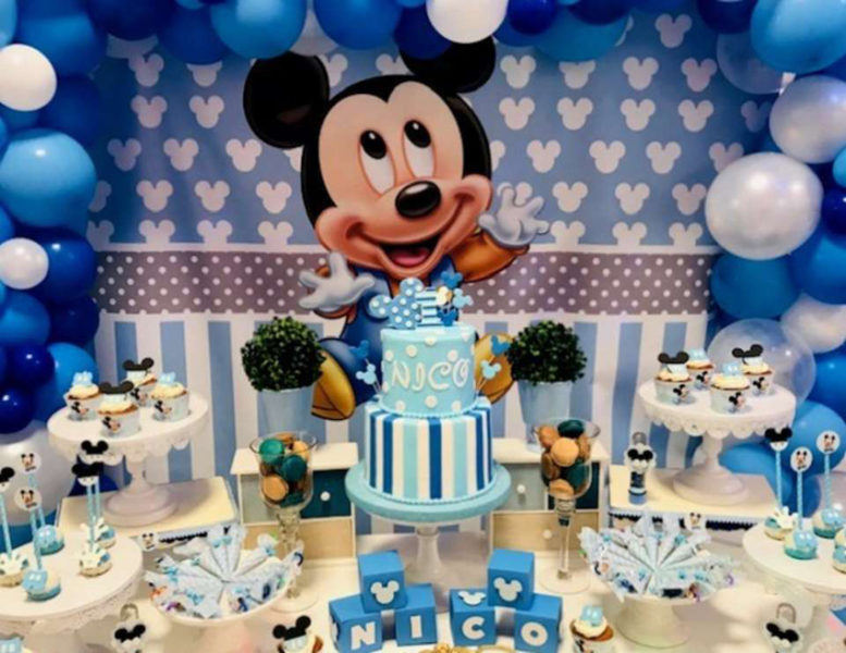 Blue Mickey Mouse Birthday Theme For Baby Boys