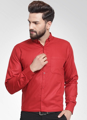 Button Down Formal Red Shirt