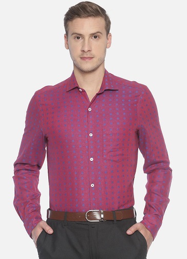 Formal Linen Self Design Shirt