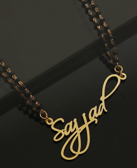 Gold Plated Mangalsutra Name Locket