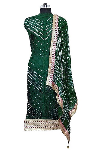 Green Bandhani Salwar Suit