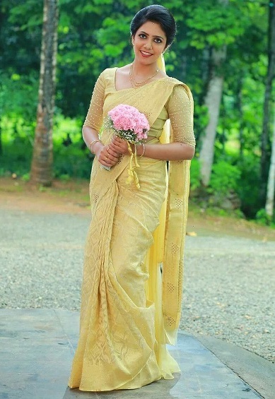 sandal colour wedding saree