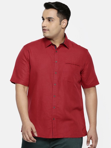 Men’s Red Linen Shirt