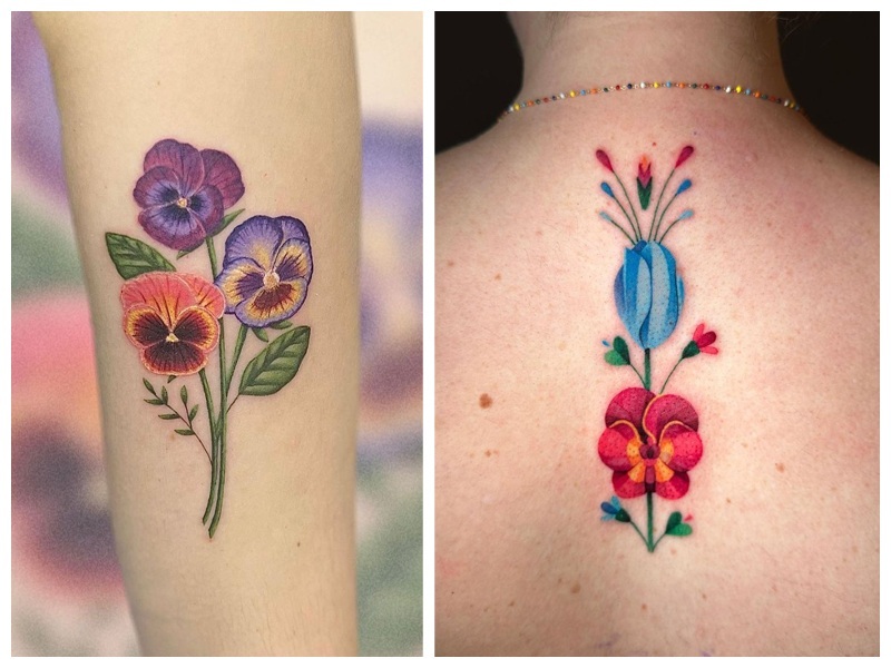 Pansy Tattoo Designs