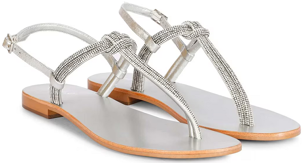 Silver Thong Sandals