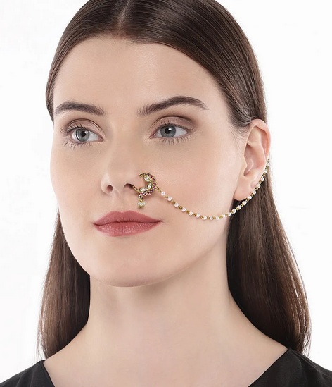 Small Nose Pin With Chain