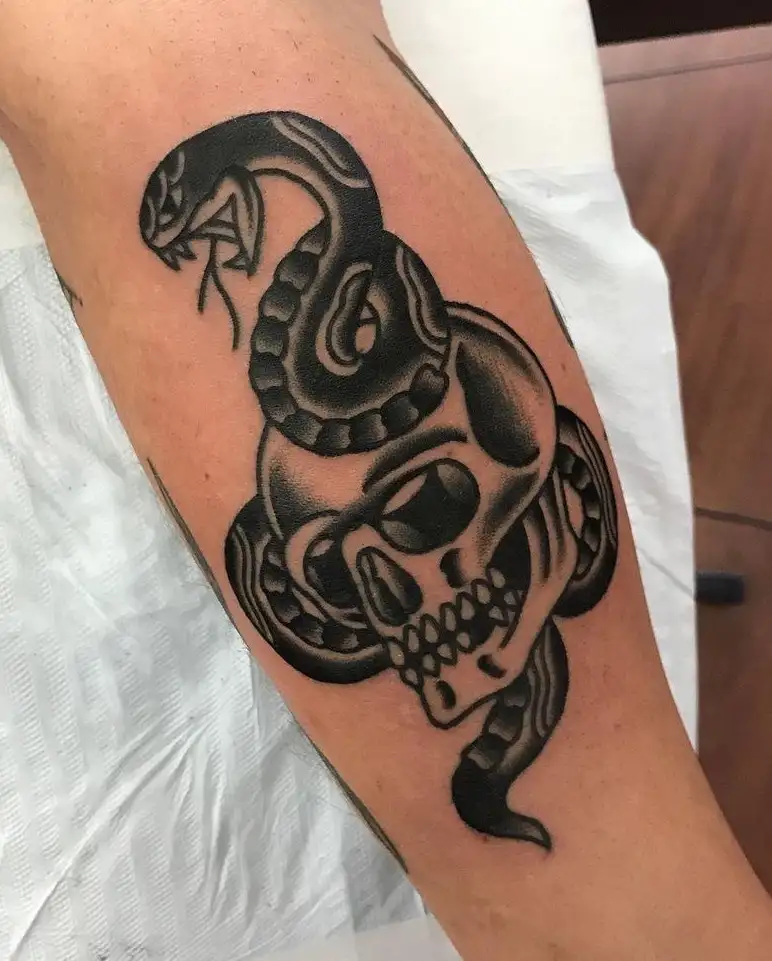 Tattoo uploaded by Siho  Traditional eagle skull snake tattoo  Tattoodo