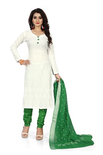 White Bandhani Salwar Suit