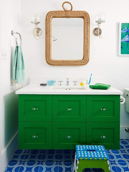 Green Bathroom Cabinets