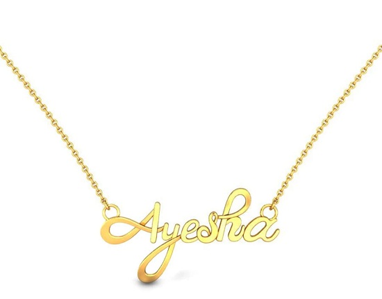 ‘ayesha’ Gold Name Pendant