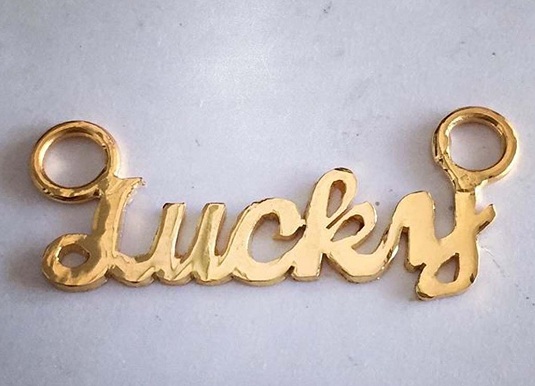 ‘lucky’ Gold Name Pendant