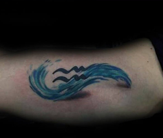 Aquarius Zodiac Tattoo Design On The Arm