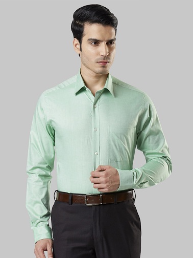 Green Plain Formal Shirt