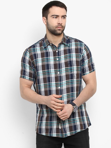 Men’s Plaid Shirts with Short Sleeve