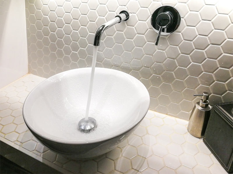 Wash basin with lighting and mirror istudio architecture