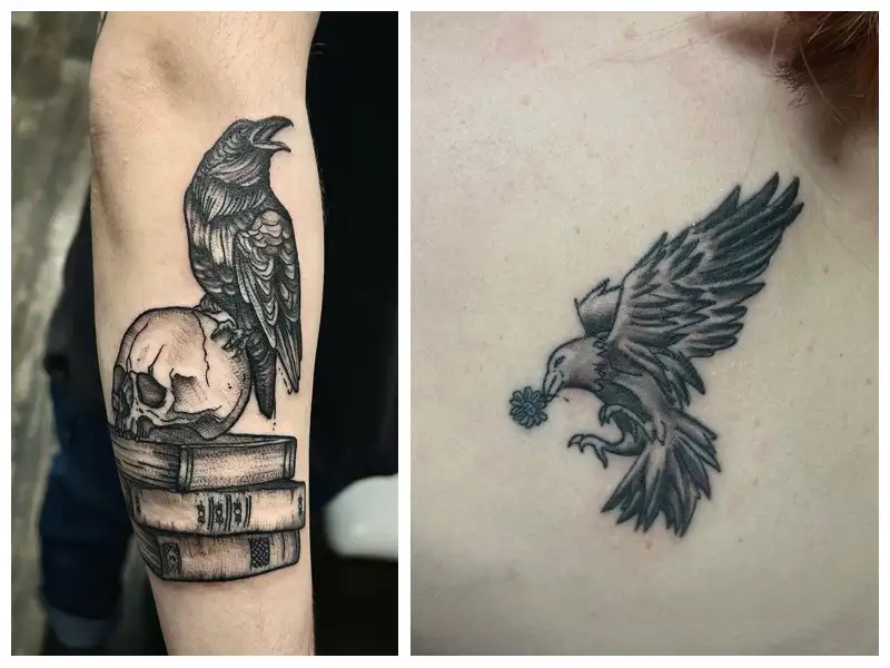 Raven Tattoo Meanings Designs and Ideas  TatRing