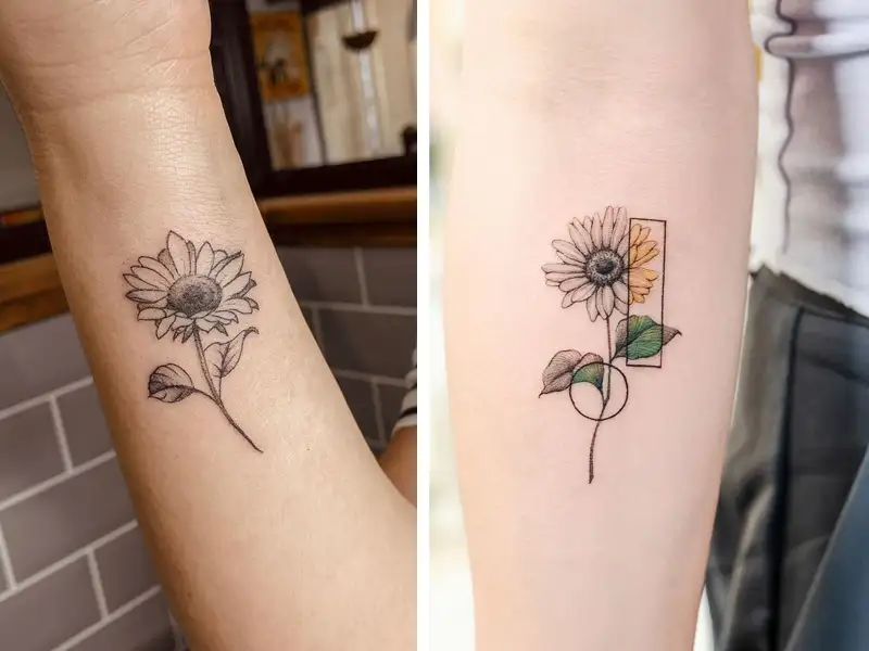 American Traditional Sunflower Tattoo   Traditional tattoo flowers Sunflower  tattoos Traditional tattoo