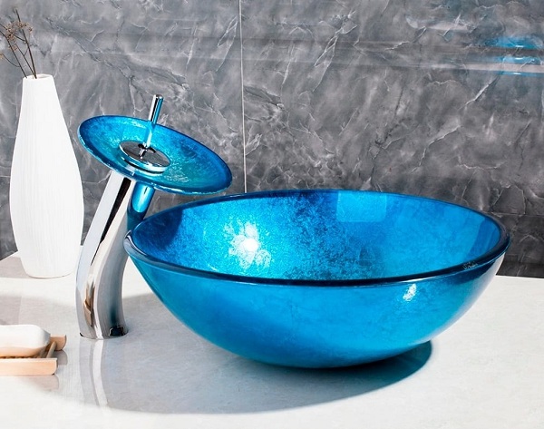 Blue Bathroom Wash Basin