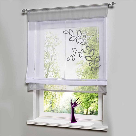 Roman Blinds With Voile Curtains