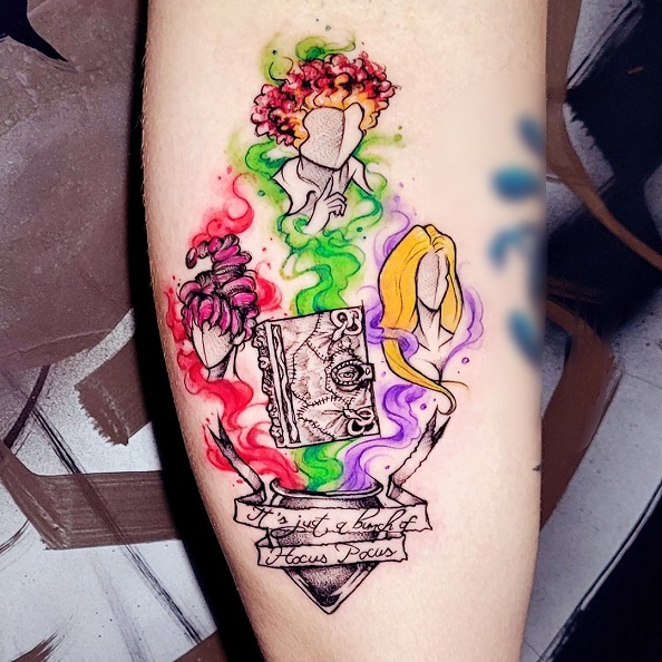 Watercolor Flower Tattoo with A Letter on wrist  Black Poison Tattoos