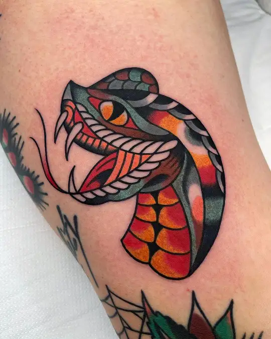 Traditional Snake Head Flower Tattoo Design by ivebeencalledmax on  DeviantArt