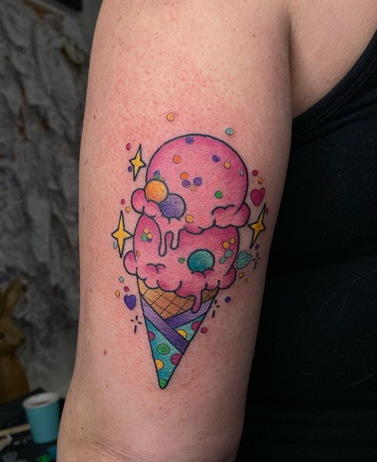 Colourful Ice Cream Tattoo