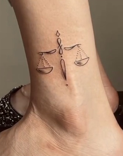 Cool Libra Tattoos Near The Ankle