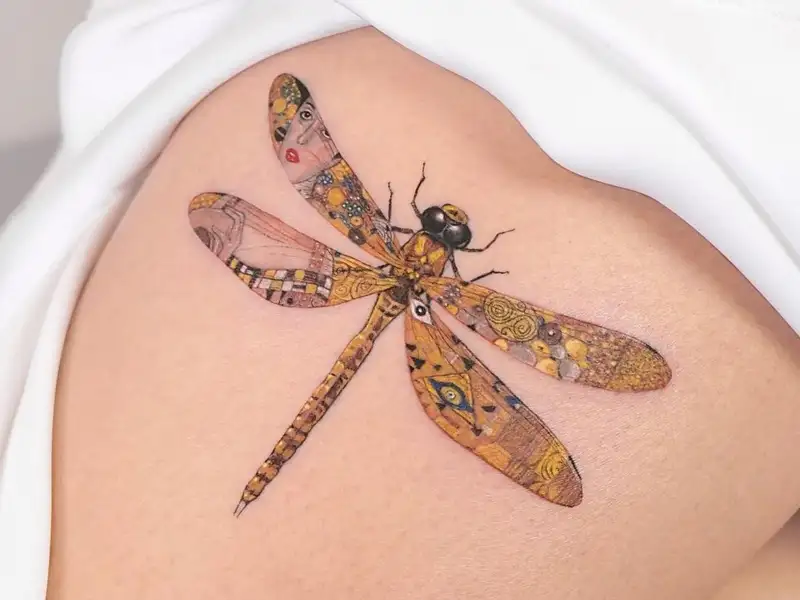 Tattoo uploaded by JenTheRipper  Dragonfly tattoo dragonfly RitKit  botanical vegetal nature  Tattoodo
