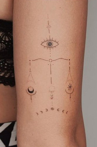 Fine Libra Zodiac Sign Tattoo