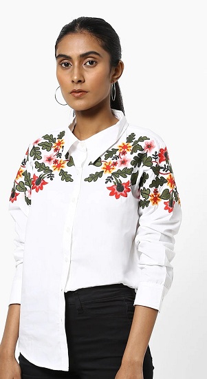 Floral Embroidered Shirt