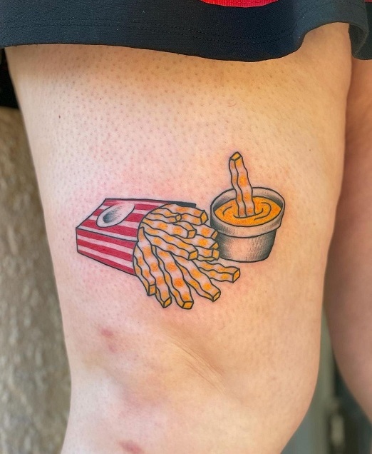French Fries Tattoo With Dip