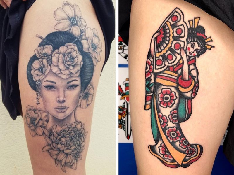 15 Best Geisha Tattoo Designs With Images | Styles At Life